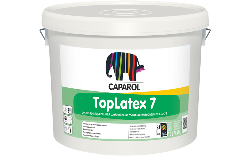 Краска водно-дисперсионная для внутренних работ Caparol TopLatex 7 .